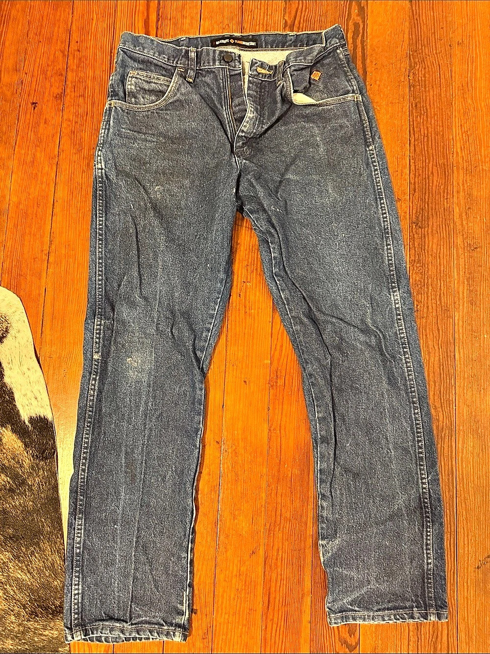 Wrangler 13MWZ Men's Gray Straight Jeans Waist 34 x 32
